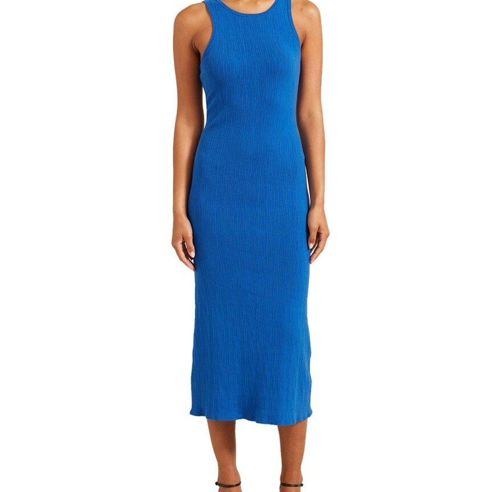 Modern Citizen medium cobalt blue ribbed stretchy form fitting maxi tank dress
